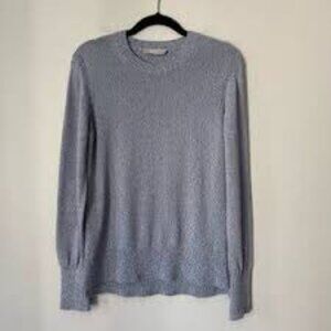 Everlane Women's Organic Cotton Blue Crew Neck Pullover Sweater